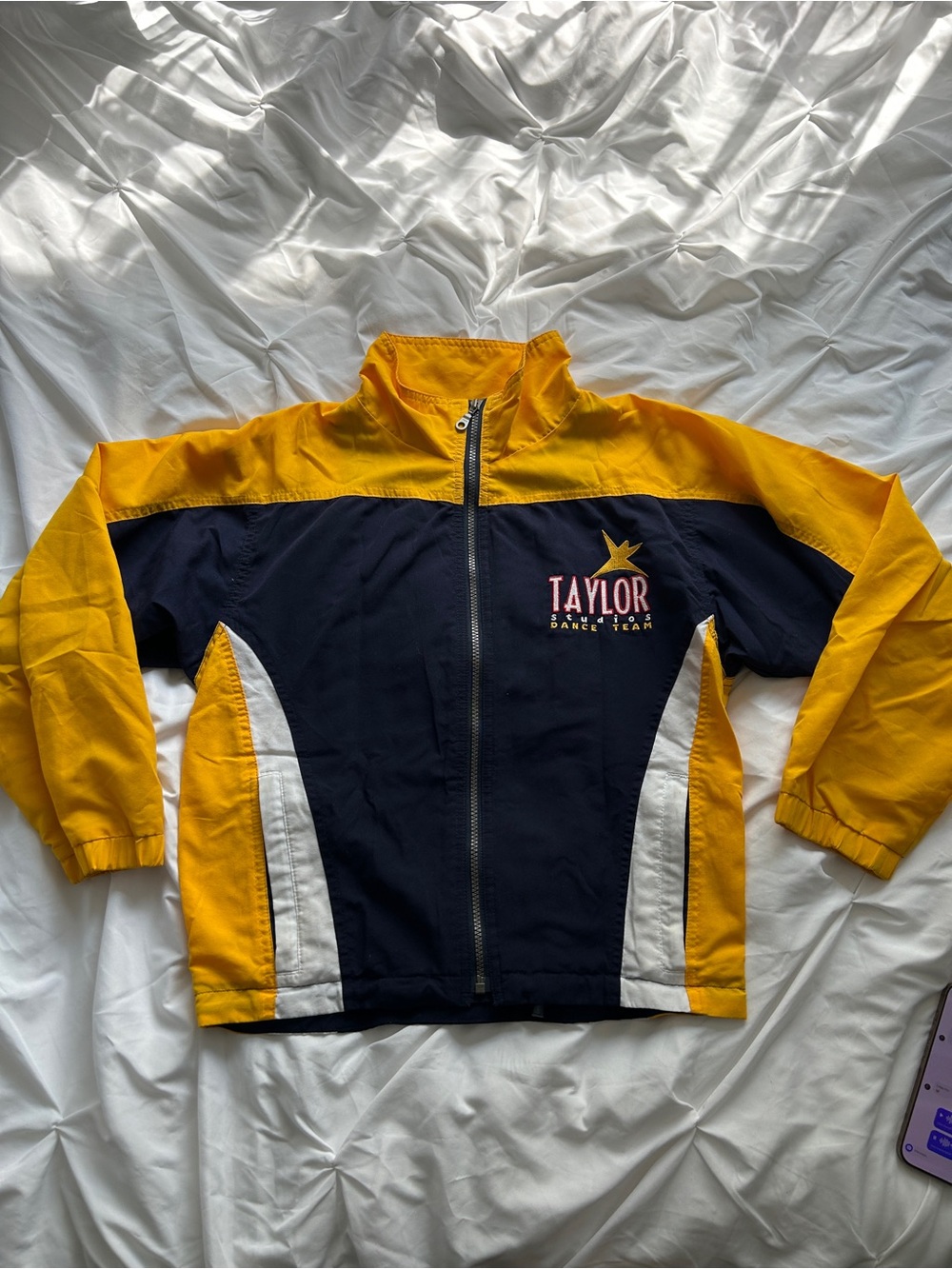 Taylor Kids Navy, Yellow and White Colorblock Windbreaker Jacket